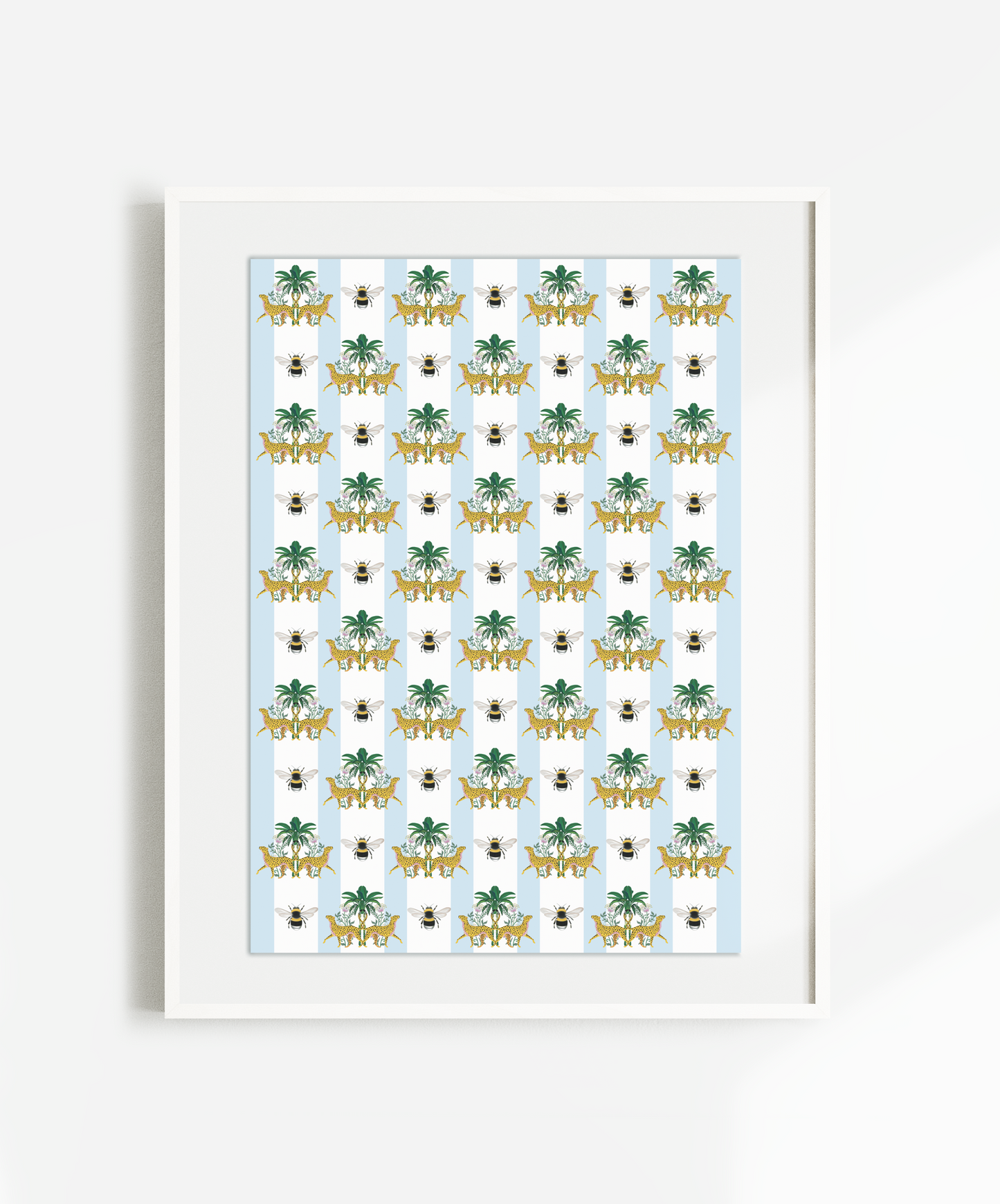 Blue Cheetahs, Palms & Bumble Bees
