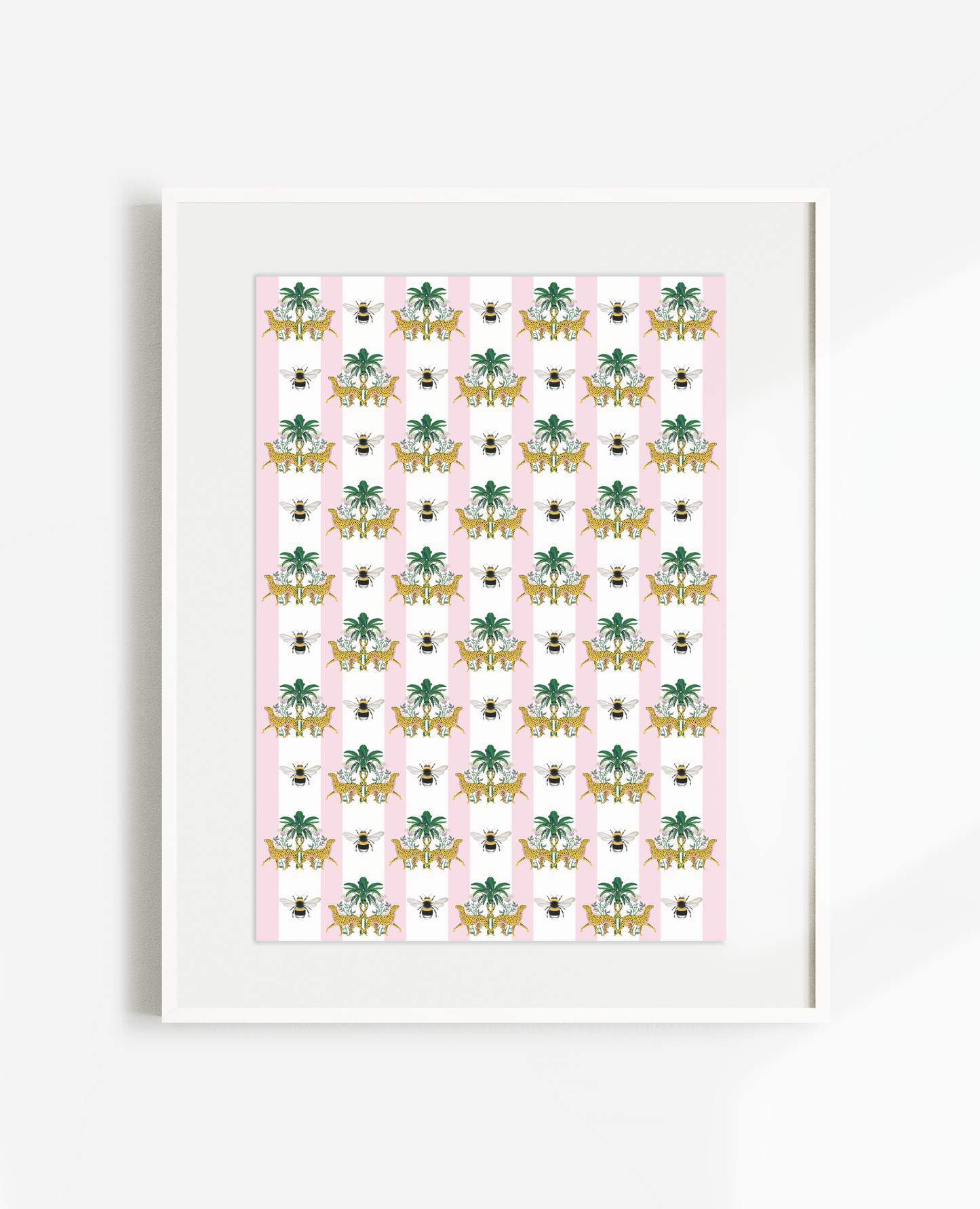 Pink Cheetahs, Palms & Bumble Bees