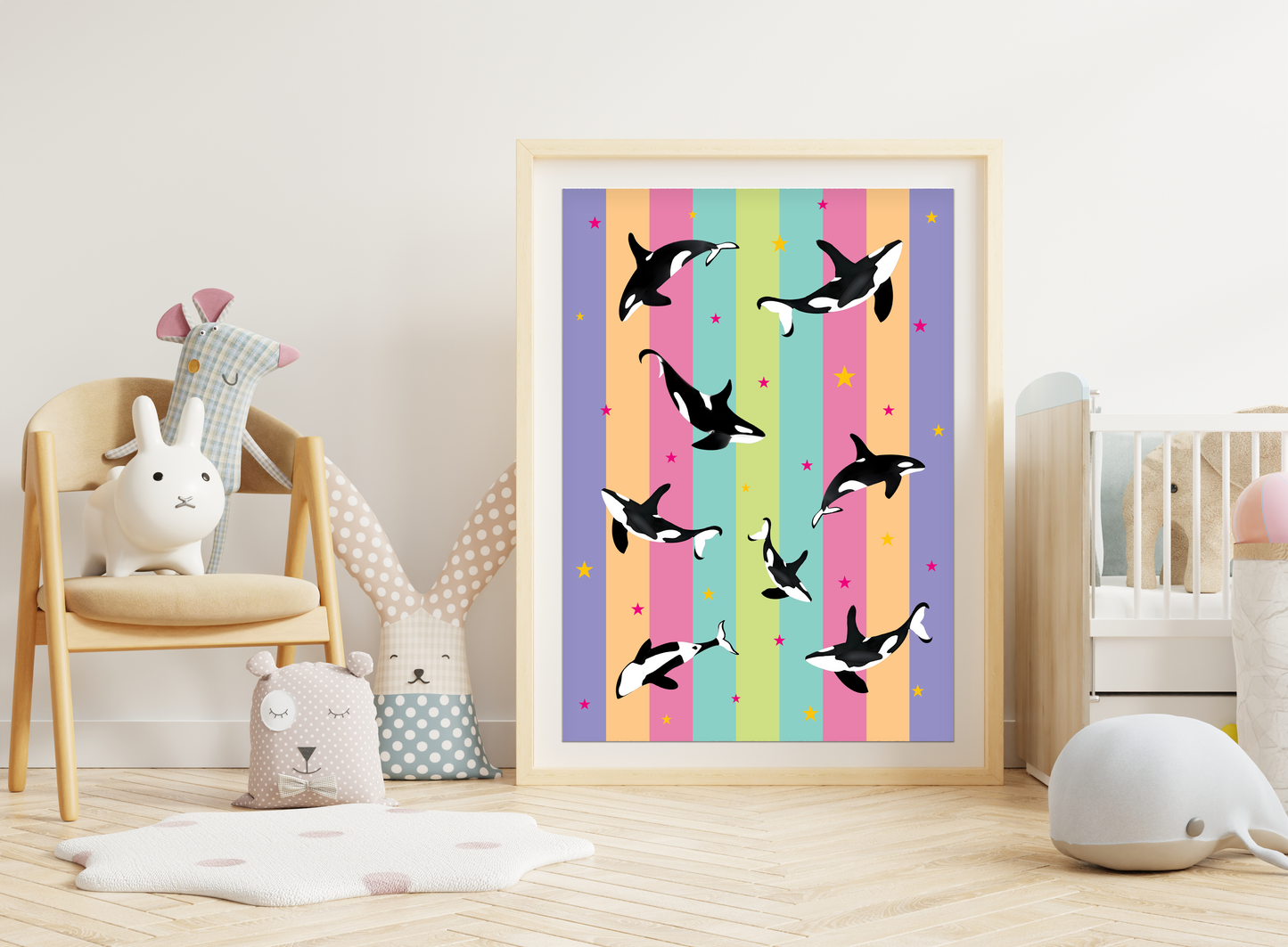 Colourful Dancing Orcas